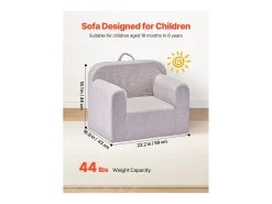 Poltrona SucceBuy para Crianças Confortável, Cadeira Infantil de Espuma com Apoios de Braço e Alça, Sofá para Crianças Removível, em Esponja 28D e Pelúcia