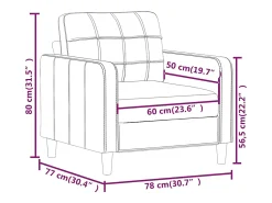 Poltrona tecido 60 cm cinzento-acastanhado