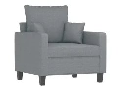 Poltrona tecido 60 cm cinzento-claro