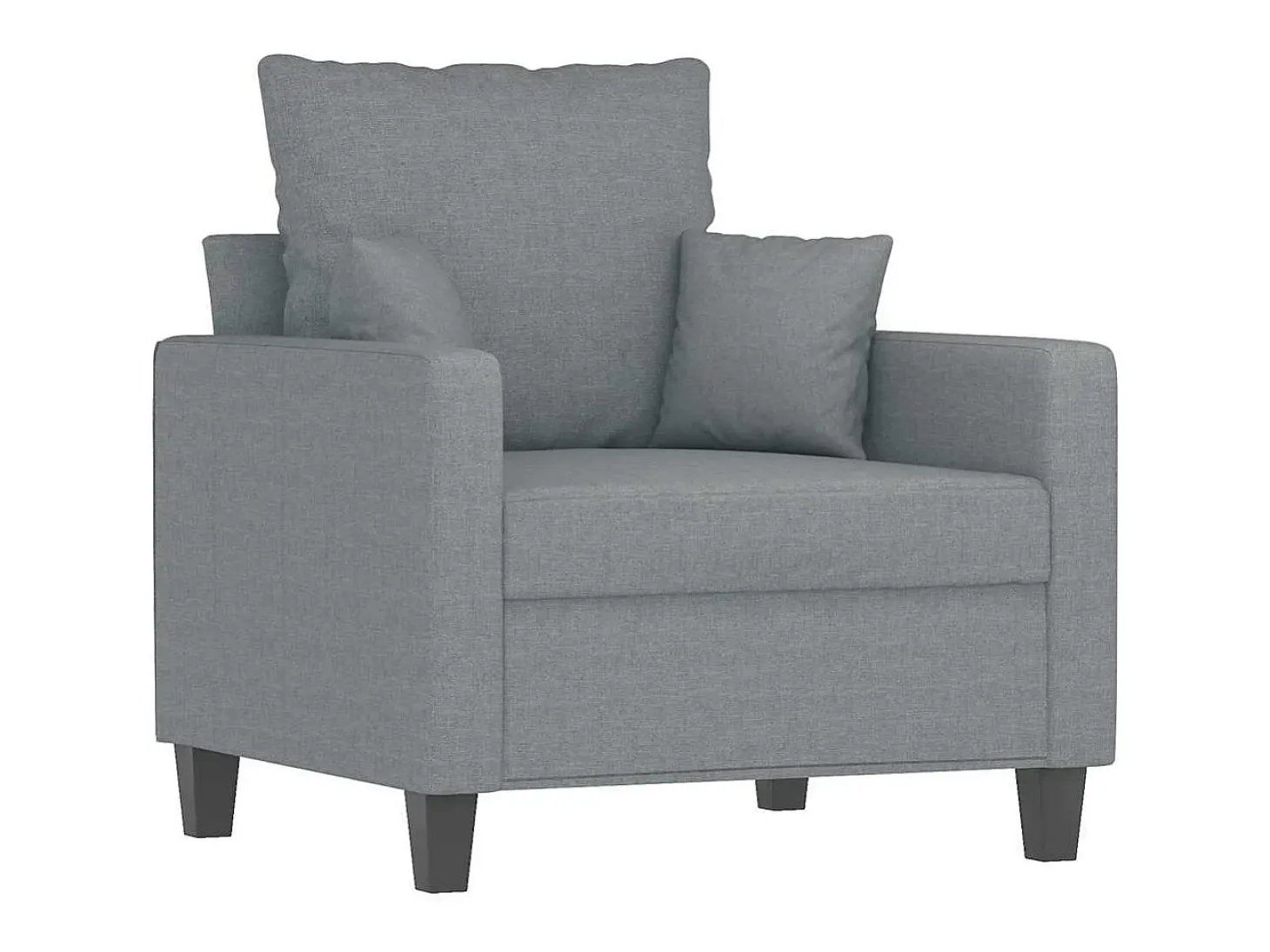Poltrona tecido 60 cm cinzento-claro