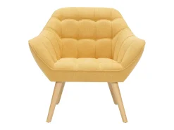 Poltrona tecido amarelo mostarda estilo escandinavo CASERTA