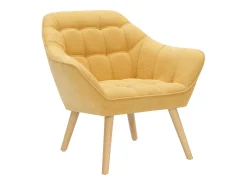 Poltrona tecido amarelo mostarda estilo escandinavo CASERTA