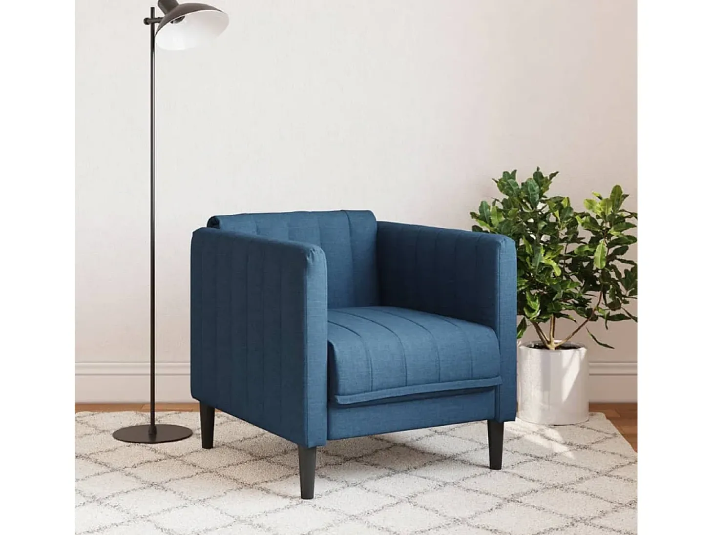 Poltrona tecido azul PT429145