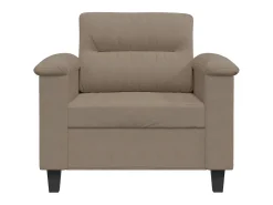 Poltrona tecido de microfibra 60 cm cinzento-acastanhado