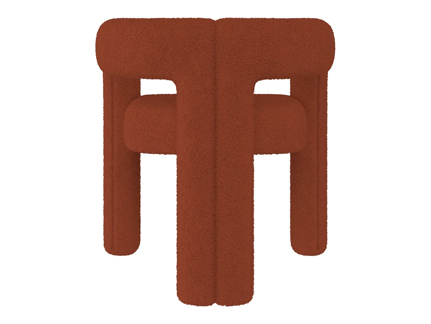 Poltrona, tecido de veludo teddy, castanho
