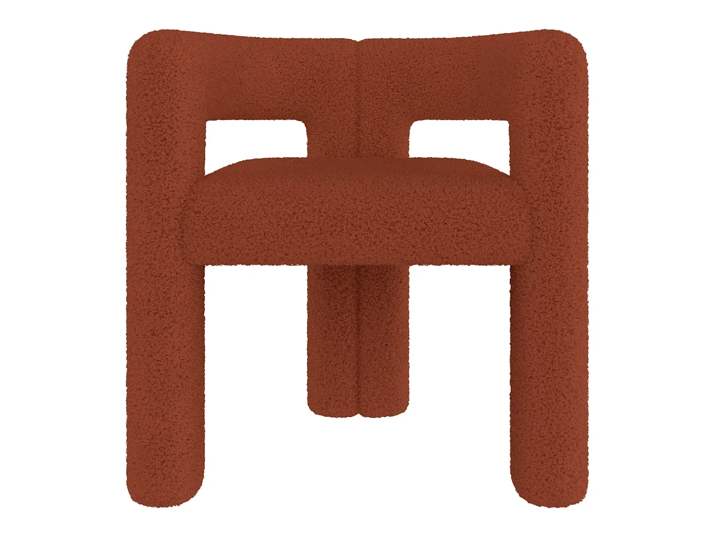 Poltrona, tecido de veludo teddy, castanho