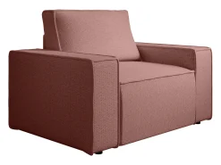 Poltrona tecido texturizado terracota estilo design AMELIA