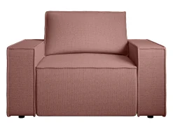 Poltrona tecido texturizado terracota estilo design AMELIA