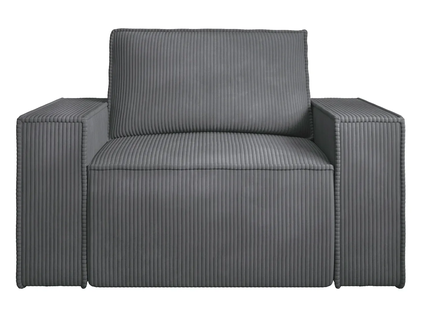 Poltrona veludo canelado cinza antracite estilo design AMELIA