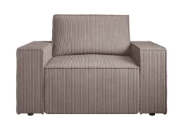 Poltrona veludo canelado malva estilo design AMELIA
