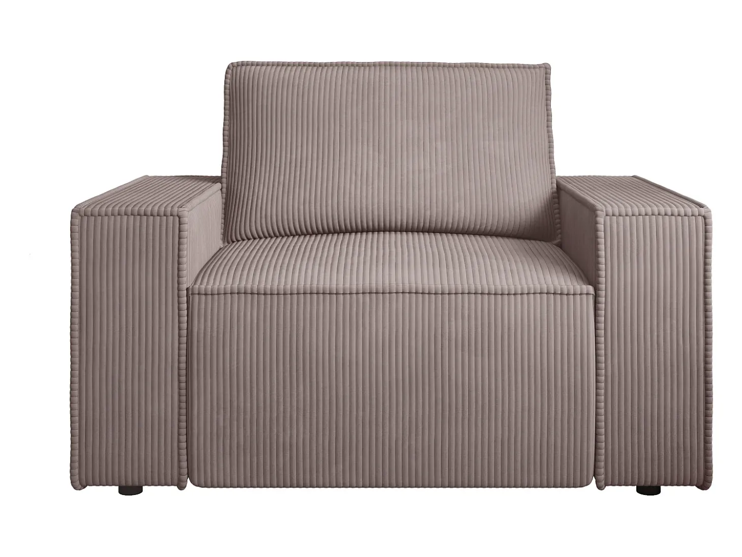 Poltrona veludo canelado malva estilo design AMELIA