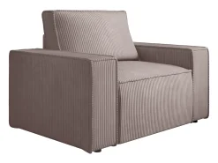 Poltrona veludo canelado malva estilo design AMELIA