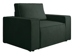 Poltrona veludo canelado verde abeto estilo design AMELIA