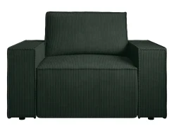 Poltrona veludo canelado verde abeto estilo design AMELIA