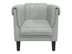 Poltrona veludo cinzento-claro PT815768