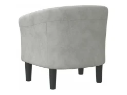 Poltrona veludo cinzento-claro