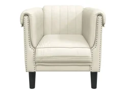 Poltrona veludo cor creme PT763241