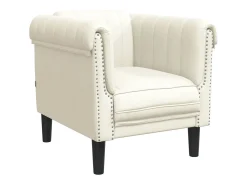 Poltrona veludo cor creme PT763241