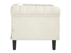Poltrona veludo cor creme PT763241