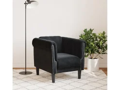 Poltrona veludo preto PT921435