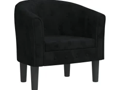 Poltrona veludo preto PT671296