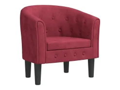 Poltrona veludo vermelho tinto