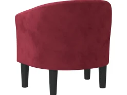 Poltrona veludo vermelho tinto PT573678