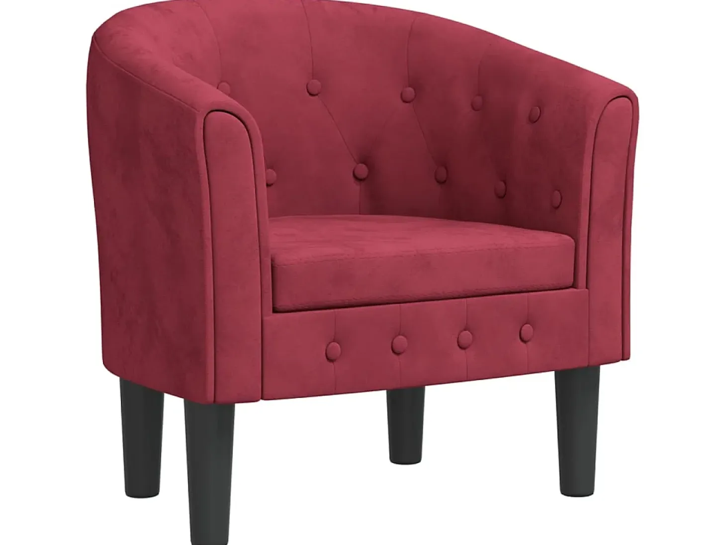 Poltrona veludo vermelho tinto PT573678