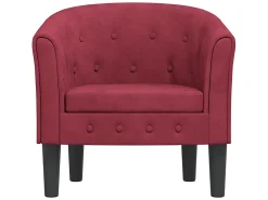 Poltrona veludo vermelho tinto PT573678