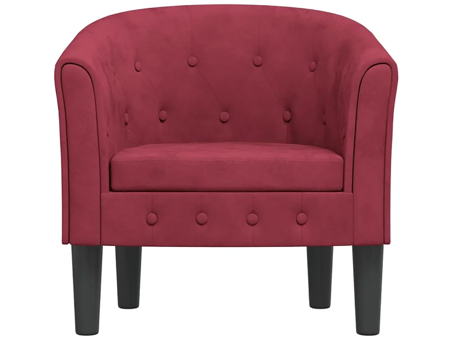 Poltrona veludo vermelho tinto PT573678