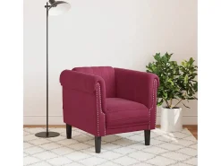 Poltrona veludo vermelho-tinto PT355919