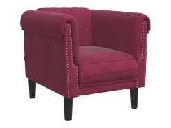 Poltrona veludo vermelho-tinto PT355919