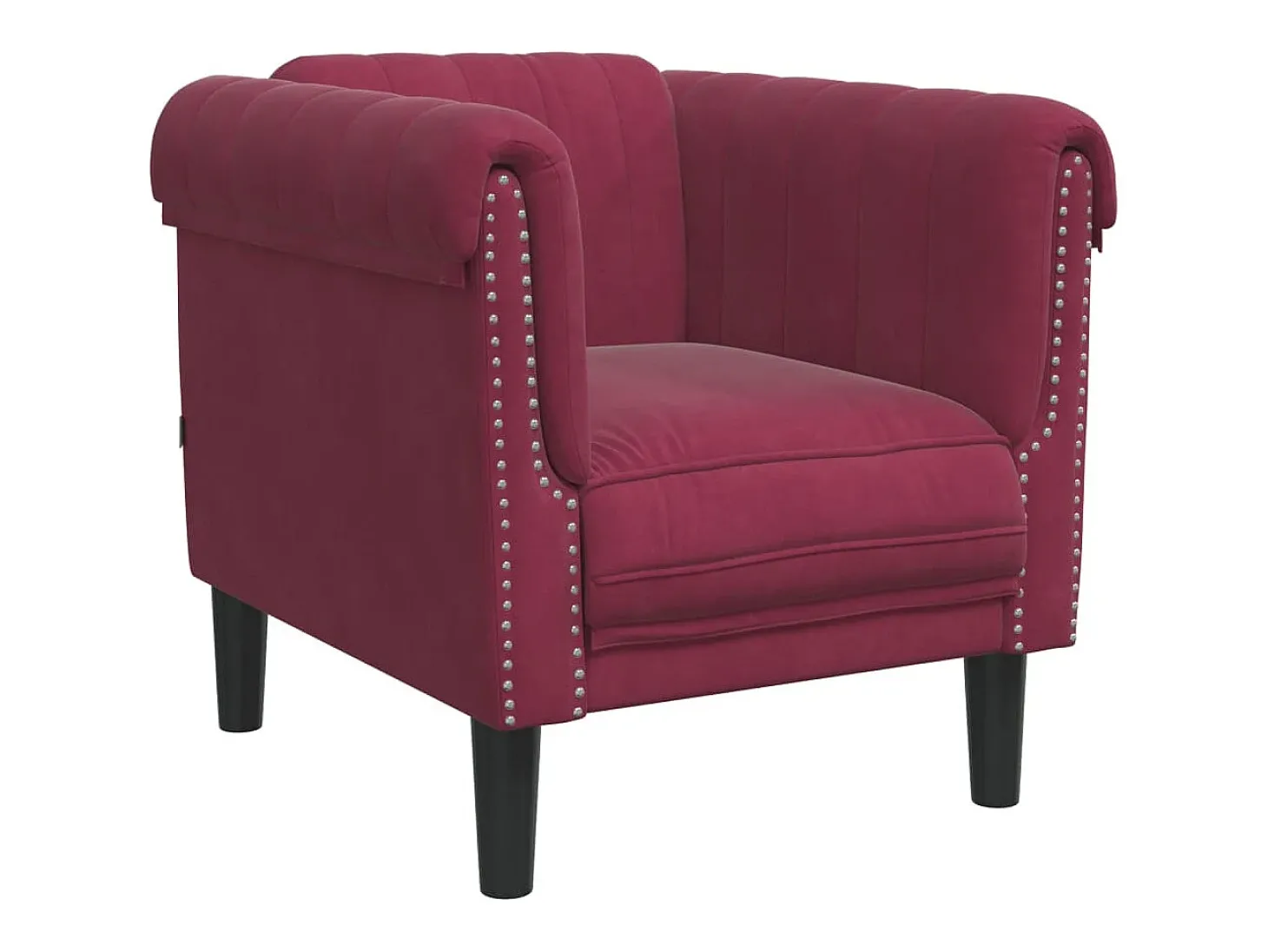 Poltrona veludo vermelho-tinto PT355919
