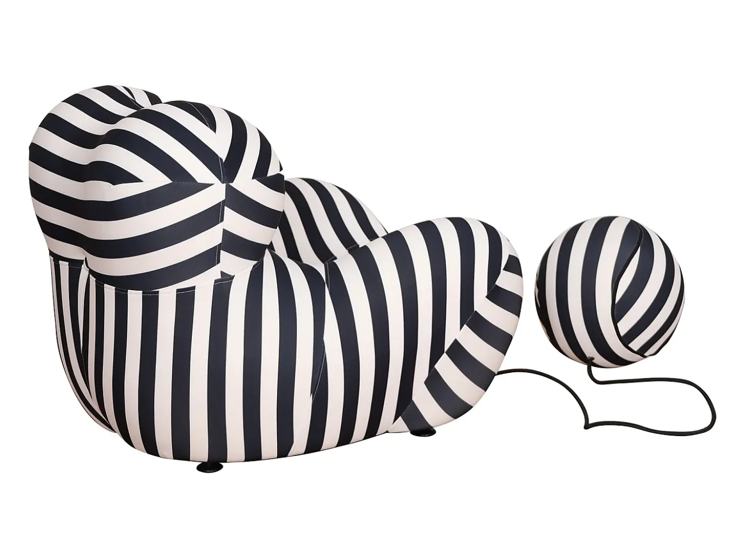 Poltrona 76x63x68 cm preto e branco nua n31-5