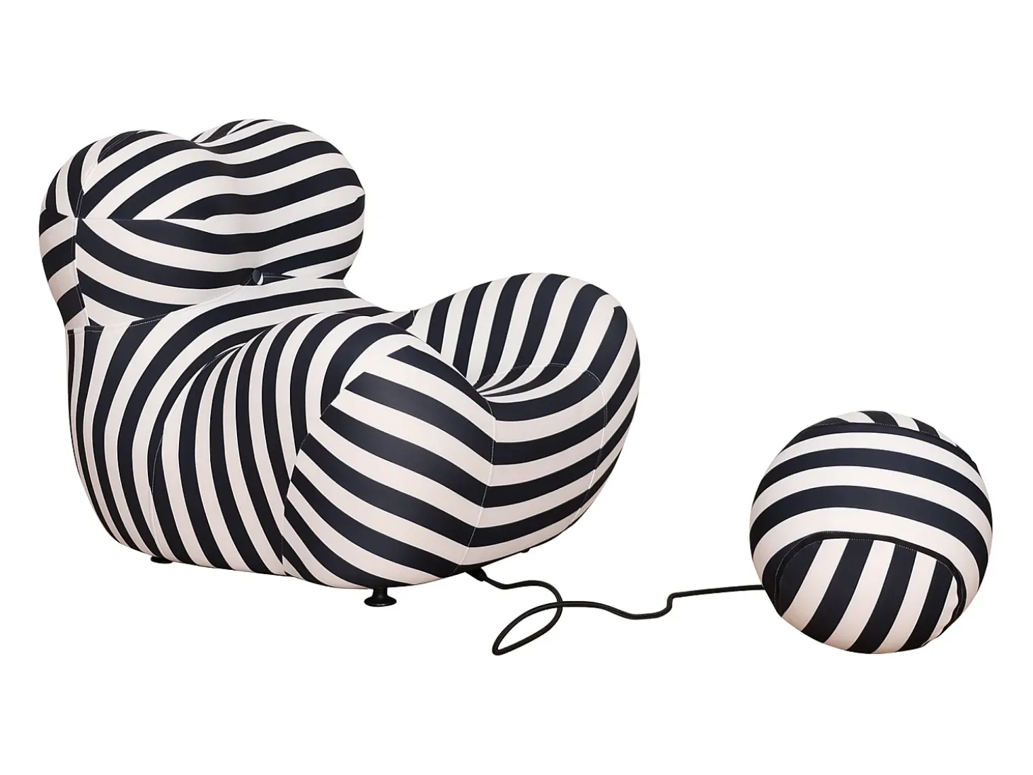 Poltrona 76x63x68 cm preto e branco nua n31-5