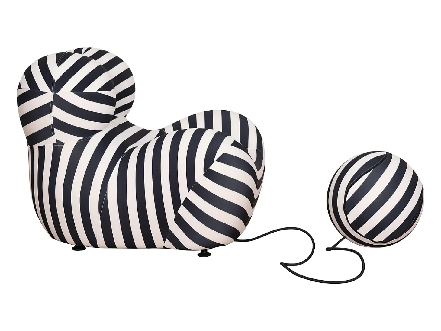 Poltrona 76x63x68 cm preto e branco nua n31-5