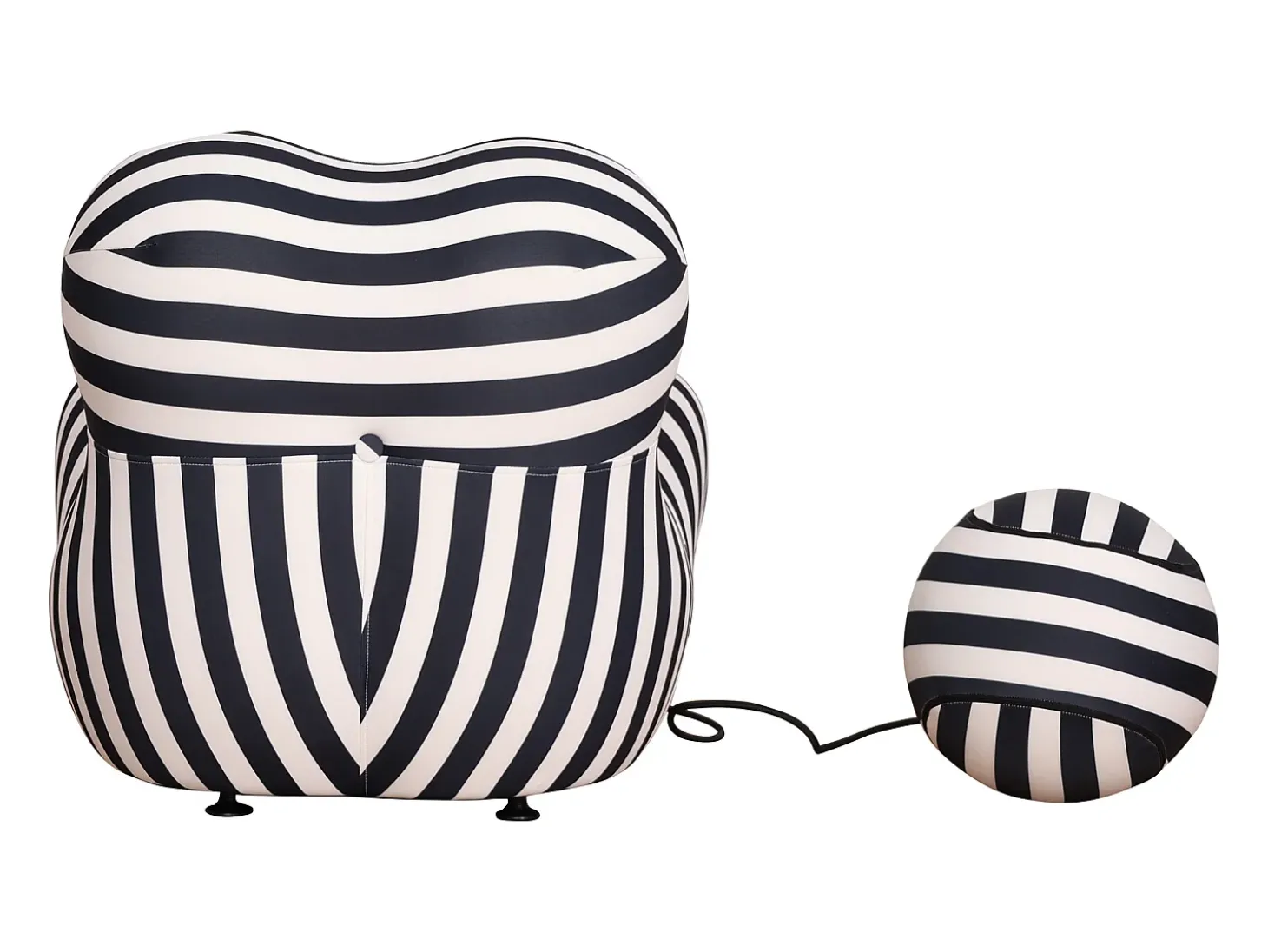 Poltrona 76x63x68 cm preto e branco nua n31-5