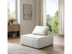 Poltrona Zen 1 lugar - branco e areia