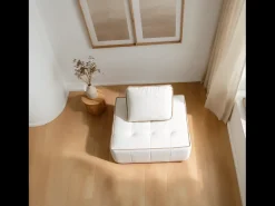 Poltrona Zen 1 lugar - branco e areia