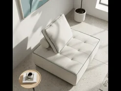 Poltrona Zen 1 lugar - branco e sálvia