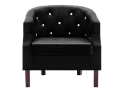 Poltrona/cadeira/sofá de clube com estofamento em veludo preto 1102155/4