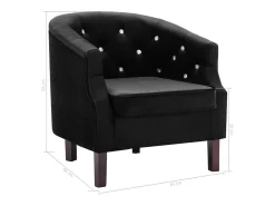 Poltrona/cadeira/sofá de clube com estofamento em veludo preto 1102155/4