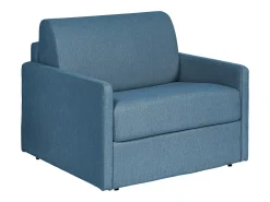 Poltrona-cama conversível rápida em tecido azul - Dormir 100 cm - Colchão 14 cm - CALIFE