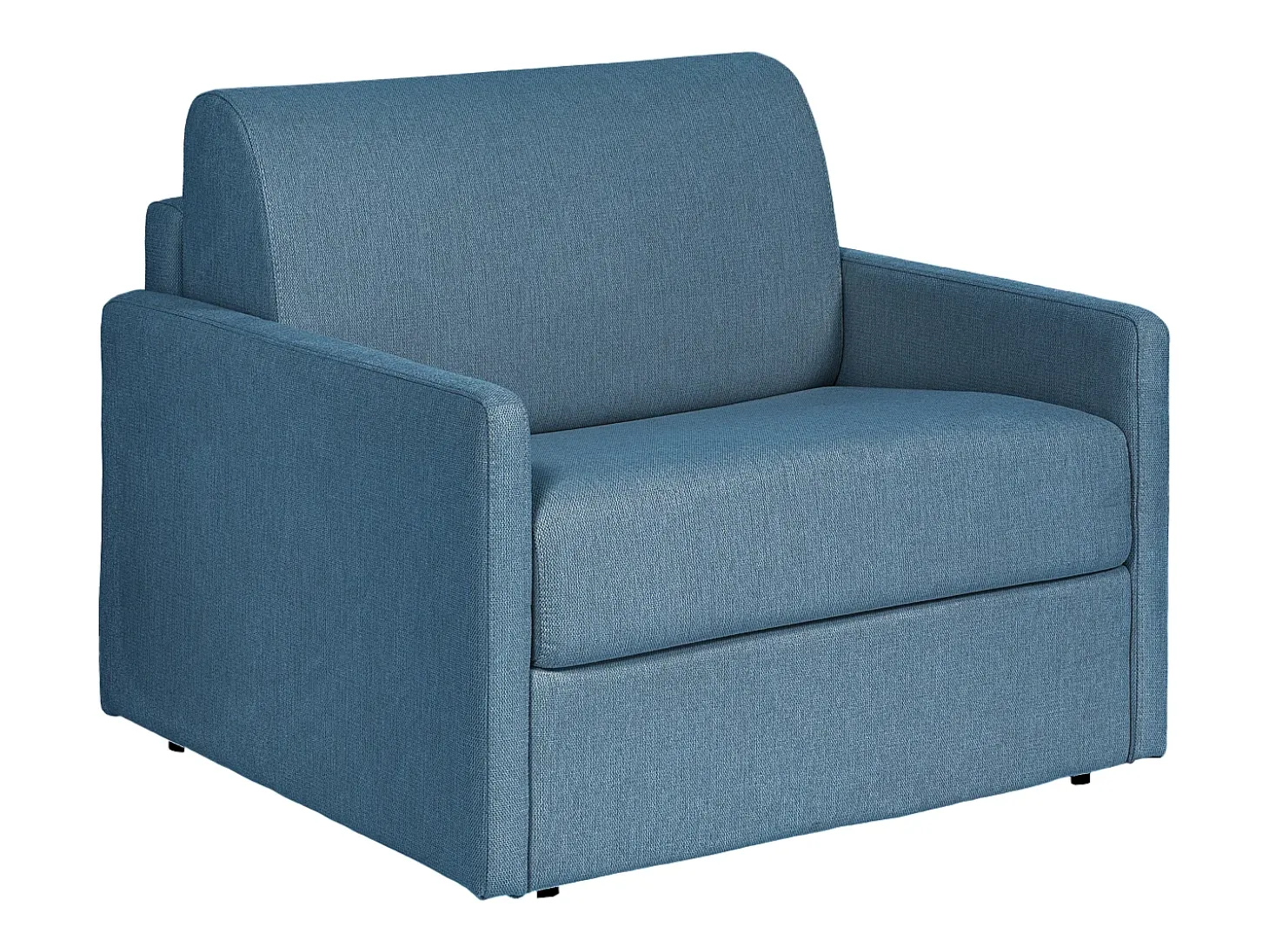Poltrona-cama conversível rápida em tecido azul - Dormir 100 cm - Colchão 14 cm - CALIFE