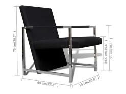 Poltronas com estrutura cromada 2 pcs couro artificial preto SHL932263
