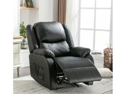 Poltronas extensíveis em couro sintético - sofás convidativos - com apoio para os pés - PU - preto