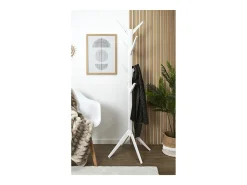 Porta-casacos Árvore Branca 178cm Design Moderno em Bambu