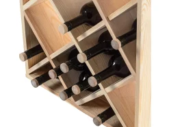 Porta-vinhos Loreo, grade de madeira, marrom claro