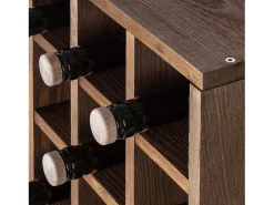Porta-vinhos Loreo xadrez madeira marrom escuro 2 peças