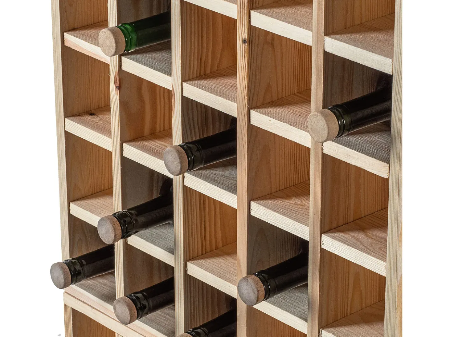 Porta-vinhos Loreo xadrez madeira marrom claro 2 peças
